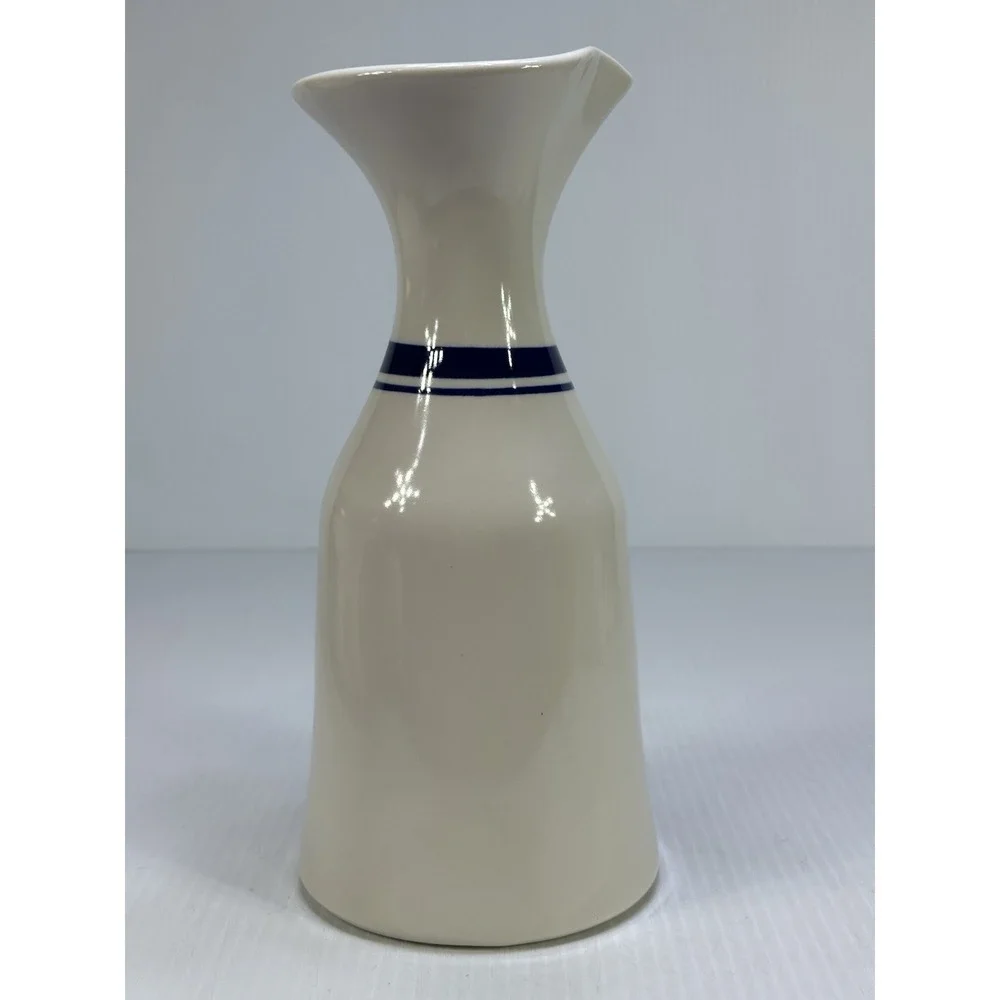Vintage Cheap Wine Ceramic Carafe White Blue Decanter Utensil Holder